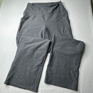 Grace & Lace Live-In Lounge Pants Grey Wide Leg High Waist Pockets Size Medium